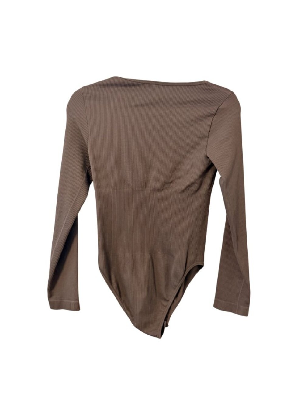 OQQ Womens Light Brown Long-Sleeve Ribbed Bodysuit Sz Large - Picture 4 of 12